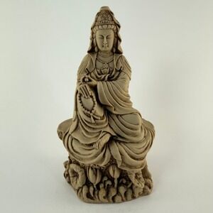 Kwan Yin Kanzeon Statue 7" Compassion Buddha Zen Serene Meditation Altar Peace